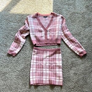 Adorable sweater top and skirt set